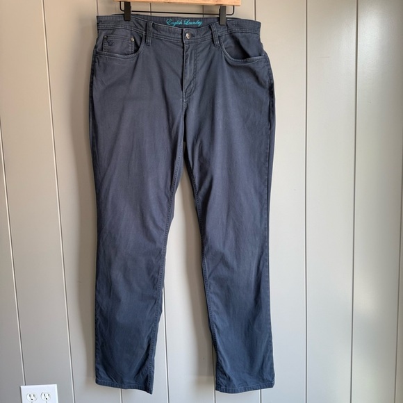 English Laundry Men's 5 Pocket Straight Leg Pant Patterned Soft, Navy Blue 36x34 - Picture 1 of 13
